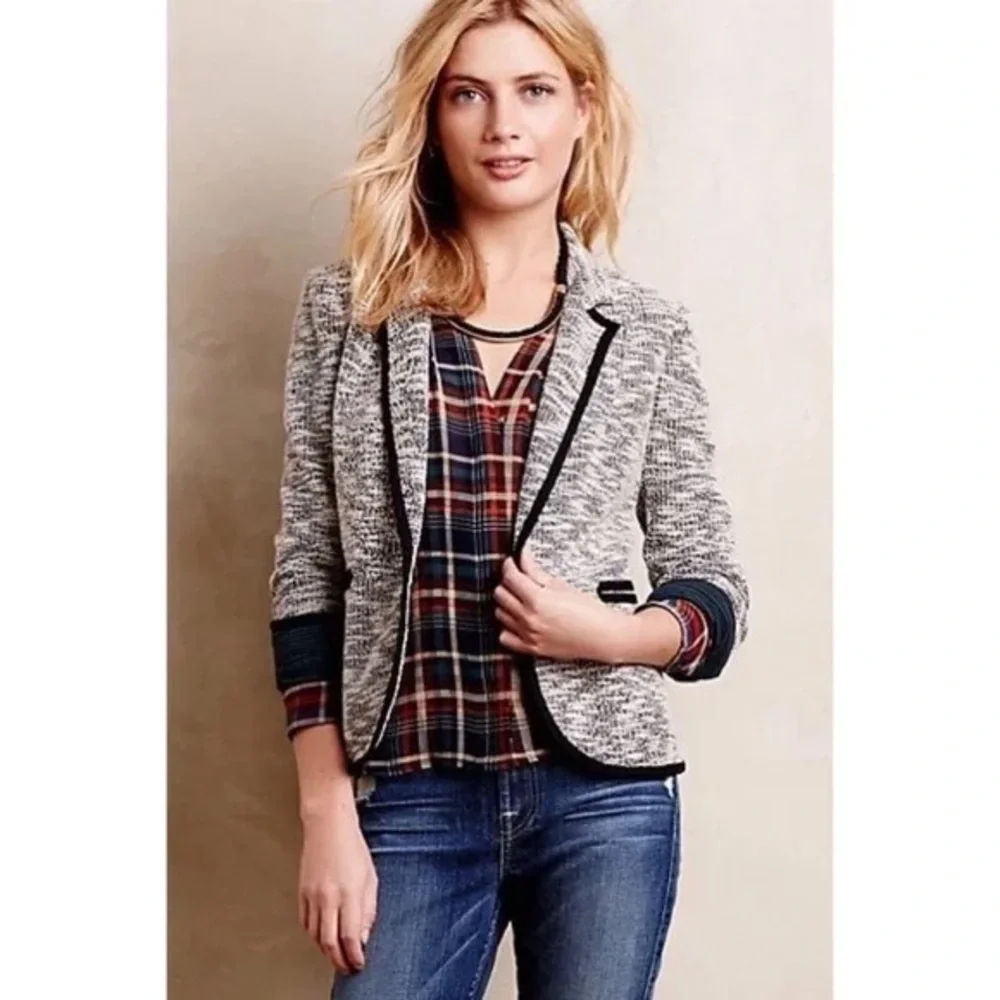 Anthropologie Cartonnier Beckett Jacket in size Small with piping detail - Picture 1 of 11